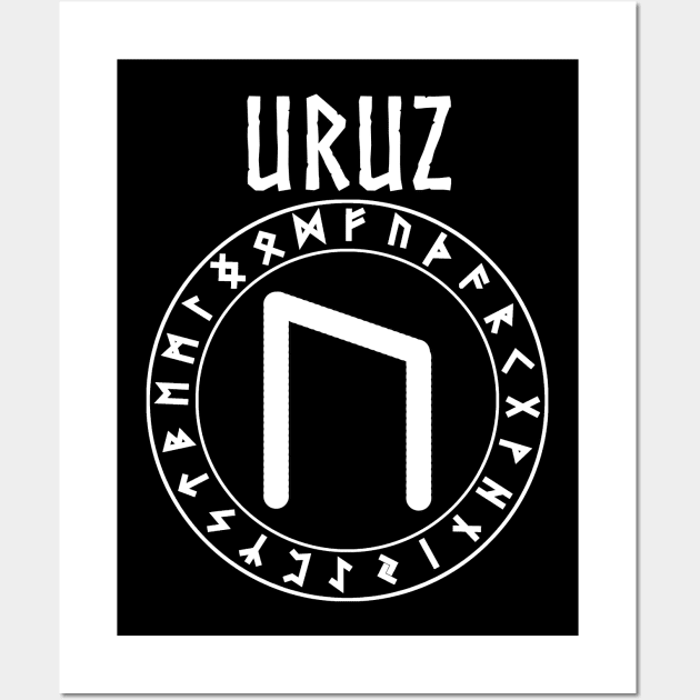 Uruz Norse Rune of Power Wall Art by AgemaApparel